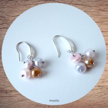 Maolia - Boucles d'oreilles perles de culture teintes douces