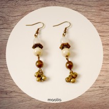 Boucles d'oreilles bronze perles de verre