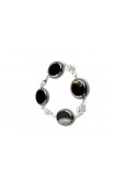 Bracelet perles ovales noires 