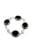 Bracelet perles ovales noires 