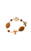 Bracelet jaspe rhodonite et fleurs mosaique