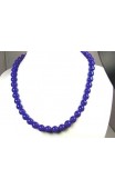 Collier perles rondes lapis lazuli reconstitué