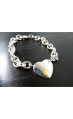 Maolia - Bracelet coeur grosse maille plaqué argent
